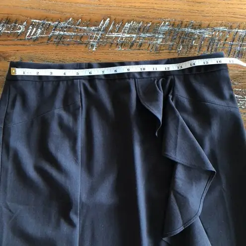 Adrienne Vittadini Women's Single Front Ruffle Gray Skirt Sz 12