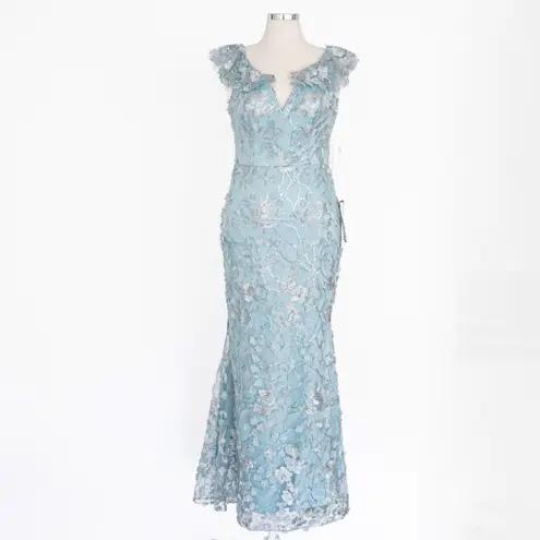 Eliza J - V-Neck 3D Flower Sleeveless Gown