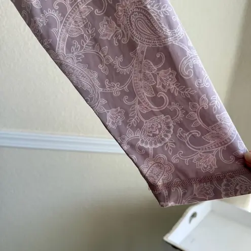 Romantic Boho Paisley Long Sleeve Blouse 3X Flowy Casual Top Soft Stretch Shirt Purple