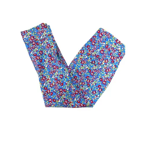 7th Avenue Design Studio Medium Chic Floral Tapered Pants Red Yellow Blue Stretch Size undefined