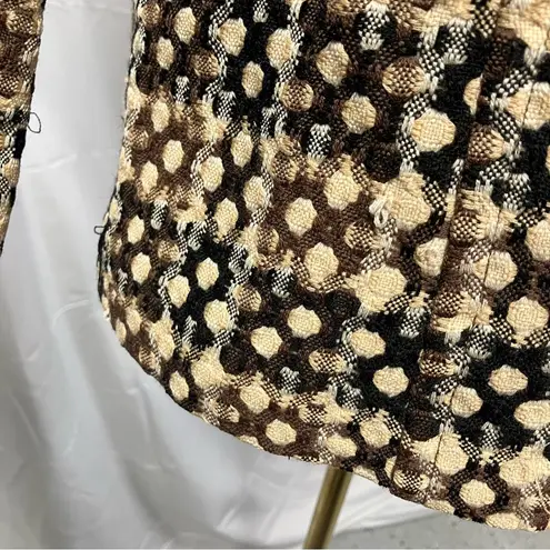 Sigrid Olsen ‎ Wool Blazer Lined geometric Plaid Black Brown Preppy Secretary L - Image 6