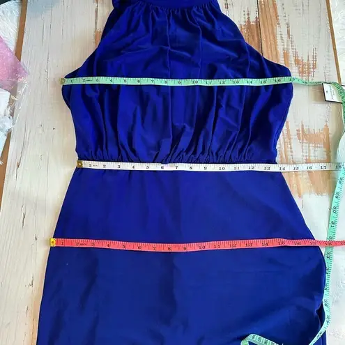 Jessica Howard Sleeveless Mock Neck Dress Cobalt Blue Size 10 Petite Casual