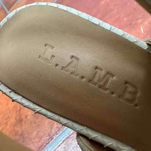 L.A.M.B. Suede Leather Slingback Peep Toe Heels Size 7M