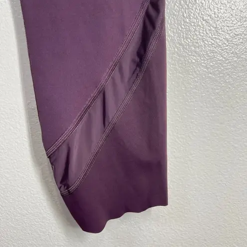 Lululemon Wunder Train High Rise Crop 21'' Women 10 Purple Culf Mesh Scallop Hem