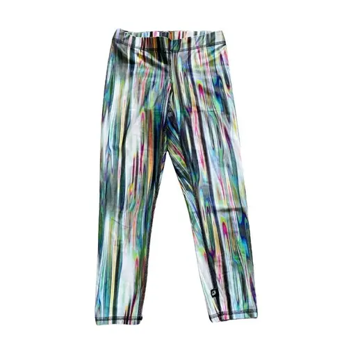 Terez Performance Leggings Watercolor Stripes Size X-Small Crop