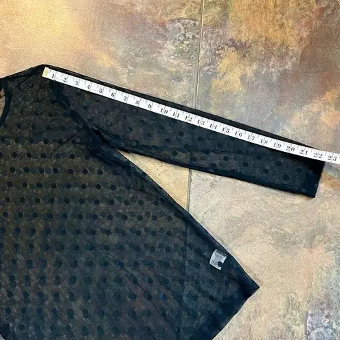 Liv By Habitat Clothes Mesh Sheer Long Sleeve Polka Dot Top Small Black