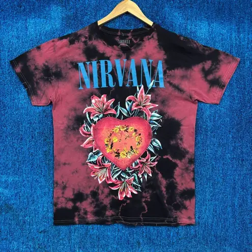 Nirvana “Heart-Shaped Box” Grunge Band Tie-Dye Graphic T-Shirt Size Large