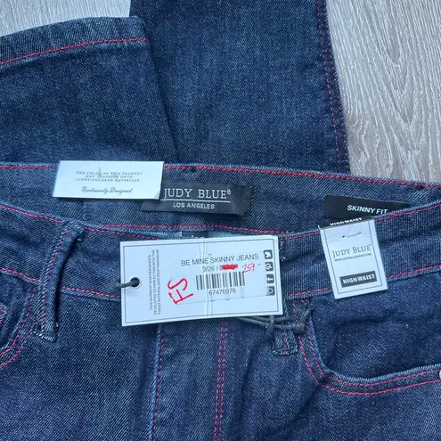 Judy Blue “Be Mine” Heart Pocket Skinny Jeans Dark Wash High Rise 3/26 NWT