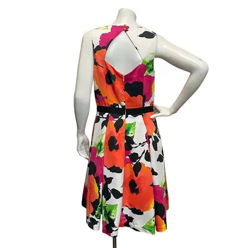 Eliza J Women 10 Fit Flare Dress Pleated Floral Cottagecore Wedding Guest Church