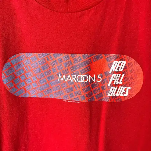 Los Angeles Apparel 2017 Maroon 5 T Shirt Womens Red Small S Graphic Tee Pop Band 100% Cotton Solid