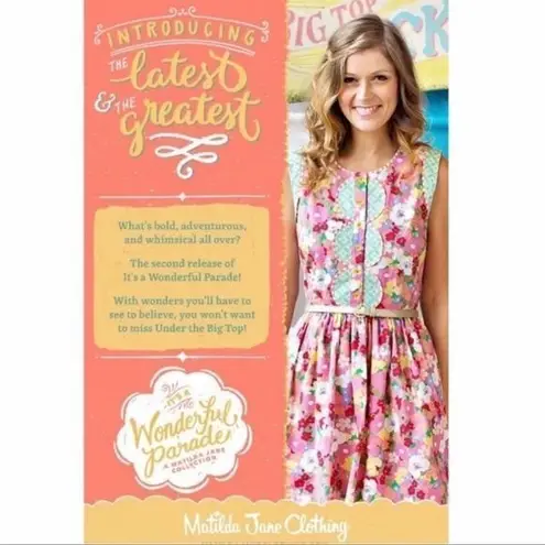 Matilda Jane Floral Leah Dress It’s a Wonderful Parade Women’s Size Small