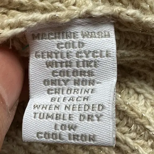 Charter Club Gold Metallic Threads Marled Shawl Cardigan Knitted Sweater Sz M