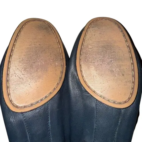 Vaneli Women's Navy Blue Leather Moccasin Loafers Size 8.5 S Narrow Casual