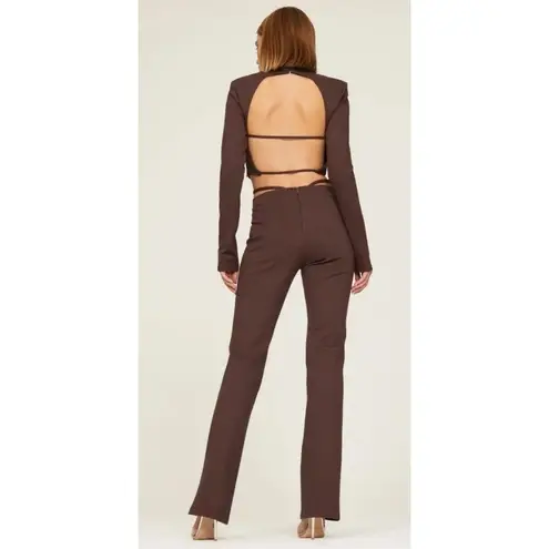 RTR sz 4 Nicholas Jalena high waist strap straight leg brown dress pants cutout
