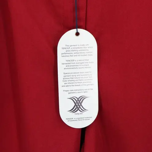 NWT AKS Amy K Su Cranberry Red Tencel Pants L Size L