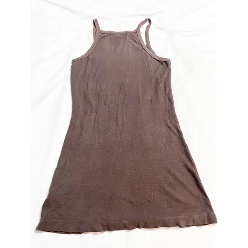 Crown Jewel Womens Chocolate Brown Cotton Modal Slub Tank Casual Basic Size M Size M