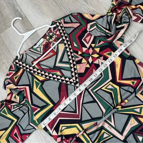 Emilio Pucci Tunic silk abstract geometric dress womens Gray (size 12)