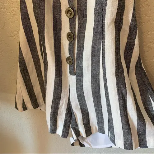 NWT Striped Button Halter Romper