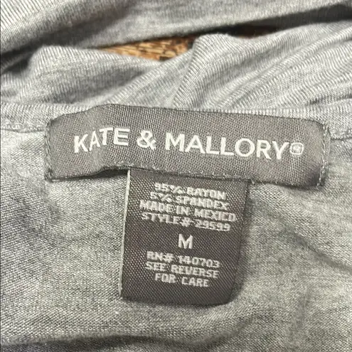 Kate & Mallory Asymmetrical Gray 3/4 Sleeve Tunic