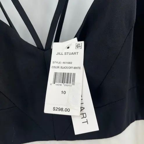 Jill Stuart Maxi Dress Size 10 Black White Designer Luxury Gown Wedding Evening