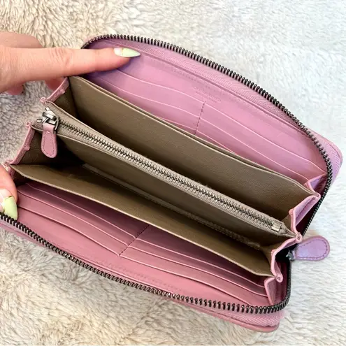 Bottega Veneta Nappa Intrecciato Pink Zippy Long Wallet