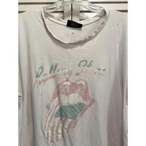 The Rolling Stones The American Flag Graphic Logo Size XL Cream/Pink Round T-Shirt - Image 2