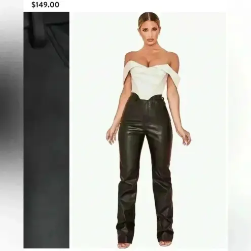 House Of CB  Inaya High Waist Faux Leather Trousers NWOT size xs