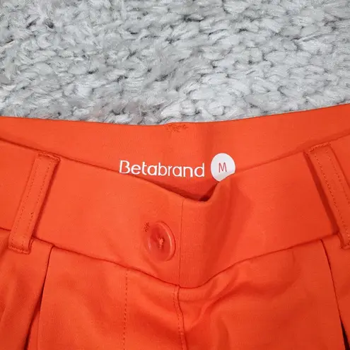 Betabrand 90’s Pleated Trouser Shorts Bright Neon Orange Women's Size Medium