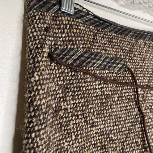 Beate Heymann Street Couture Designer Brown Wool Blend Skirt Size 12