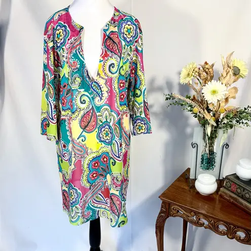 Anne cole NWT Multicolor Paisley Print Swim Cover-Up Semi Sheer Dress Sz L/XL💛