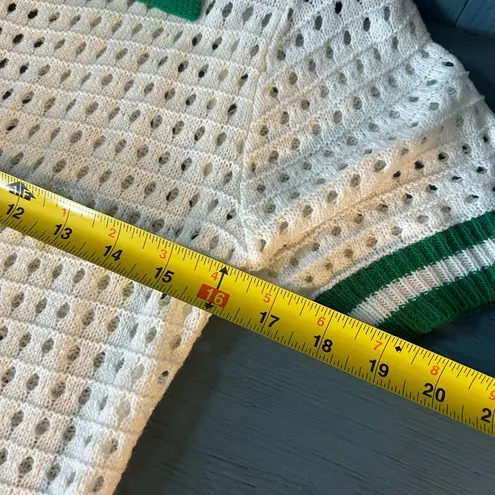 SheIn  Green and White Crochet Button-Up Dress. Sz Medium