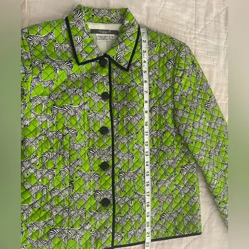 Maggy London Maggy L Jacket-Womens Sz 6 100%-Silk Quilted-Lined Button Down Zebra Design-VTG