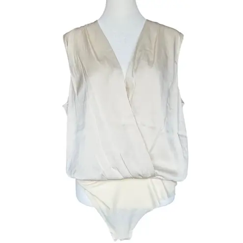 NWT Favorite Daughter The Sleeveless Date Blouse Bodysuit Champagne Cream Sz L Size L