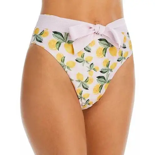 CAPITTANA Lina Bikini Bottom Size Large High Waist Lemon Vichy NWT Swim Beach Yellow
