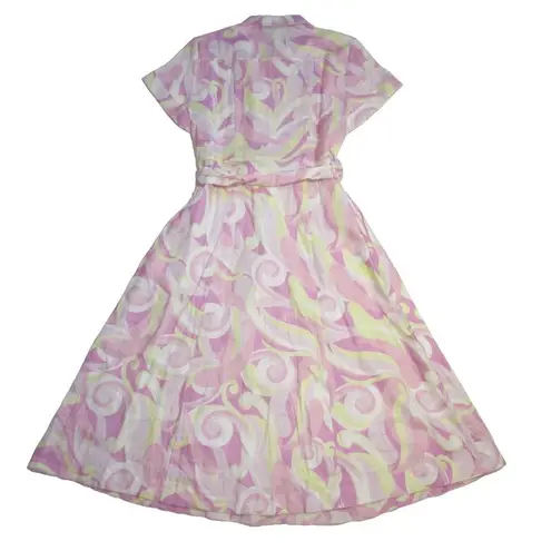 Hill House NWT The Lily Midi in Candy Kaleidoscope Linen Shirt Dress S