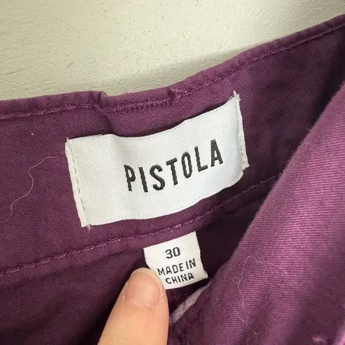 Pistola Women’s 30 Purple Bobbie Mid Rise Loose Straight Cargo Pants