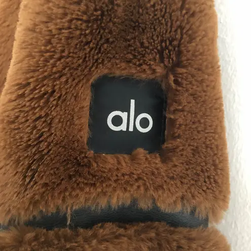 Alo Yoga Knock Out Faux Fur Jacket Chocolate Brown XS