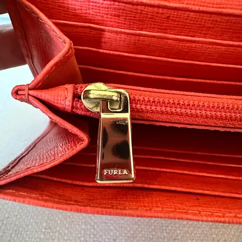 Furla Babylon XL Continental Wallet Pink Salmon Saffiano Leather