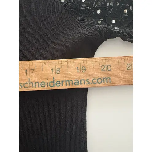 Exclusively Misook Sweater Size Small Black Lace Rhinestone Cocktail Whimsigoth