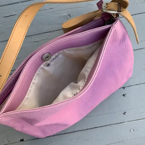 Apostrophe Bubble Gum Pink/Beige Leather  Shoulder Bag Purse