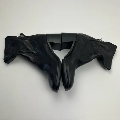 Kelsi Dagger Island Black Leather Booties Womens Size 6.5 Heeled Zipper *FLAWED