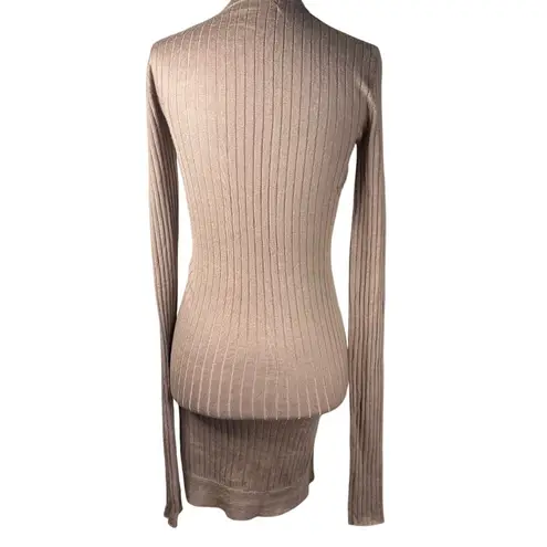 THE ATTICO Long Sleeve Mini Dress in Camel 40 Womens Knit Cashmere Sweater Tan Size undefined