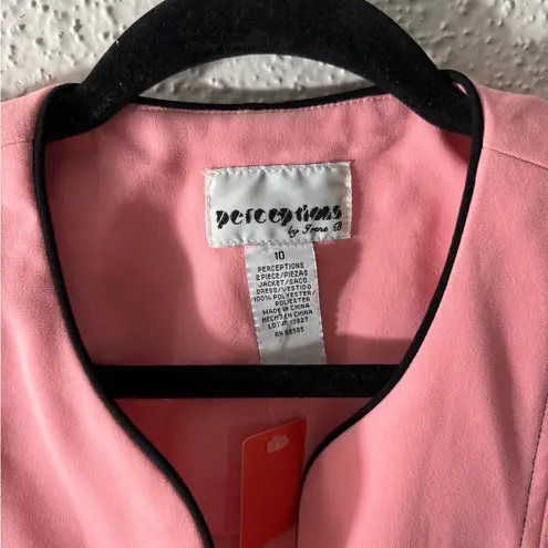 Perceptions Pink and Black Blazer with Tailored Fit