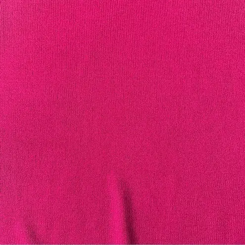 St. John Raspberry Red Sleeveless Zipper Mock Neck Knit Top Size Large