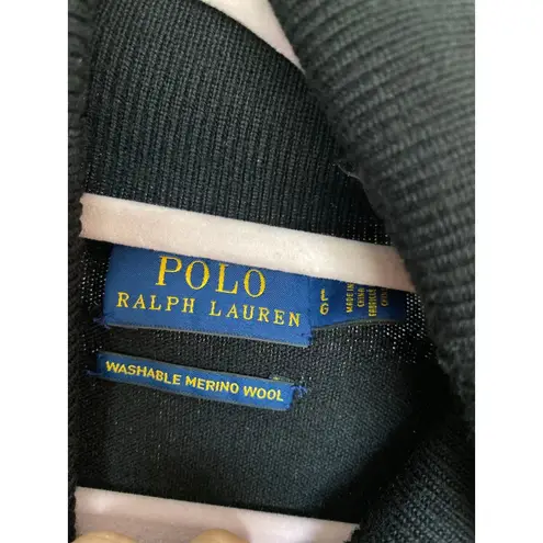 Polo Ralph Lauren Sweater Midi Dress Merino Wool Preppy Parisian Scandi NYC Warm Black Size L