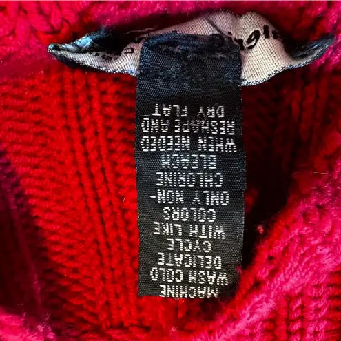 Valerie Stevens Red Ribbed Mock Neck Cotton Blend Sweater Medium Christmas