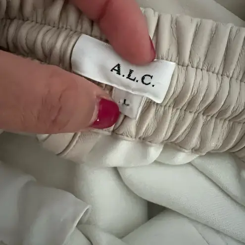 ALC Frank ALC Faux Vegan Leather Ryder Off White Shorts Sz L