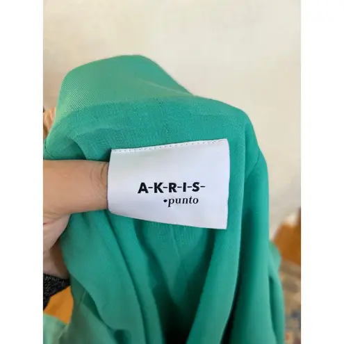 Akris Punto Turquoise Green Asymmetric Zip Fit & Flare Sheath Dress