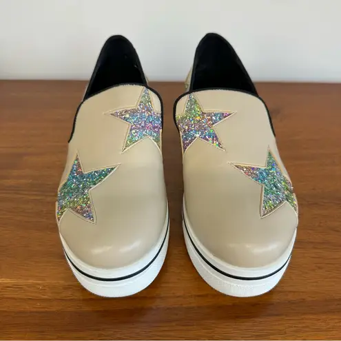 Stella McCartney Beige Binx Colorful Star Platform Slip on Loafers Size 41 /US11