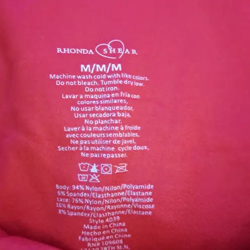 Rhonda Shear Womens Pullover Sleeveless Scoop neck Lace Top Magenta Medium NWT Pink